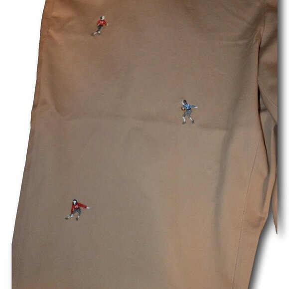 Brooks Brothers Pants Mens 36 x 30 Tan Football Embroidered Khaki Chino Clark - Picture 4 of 4